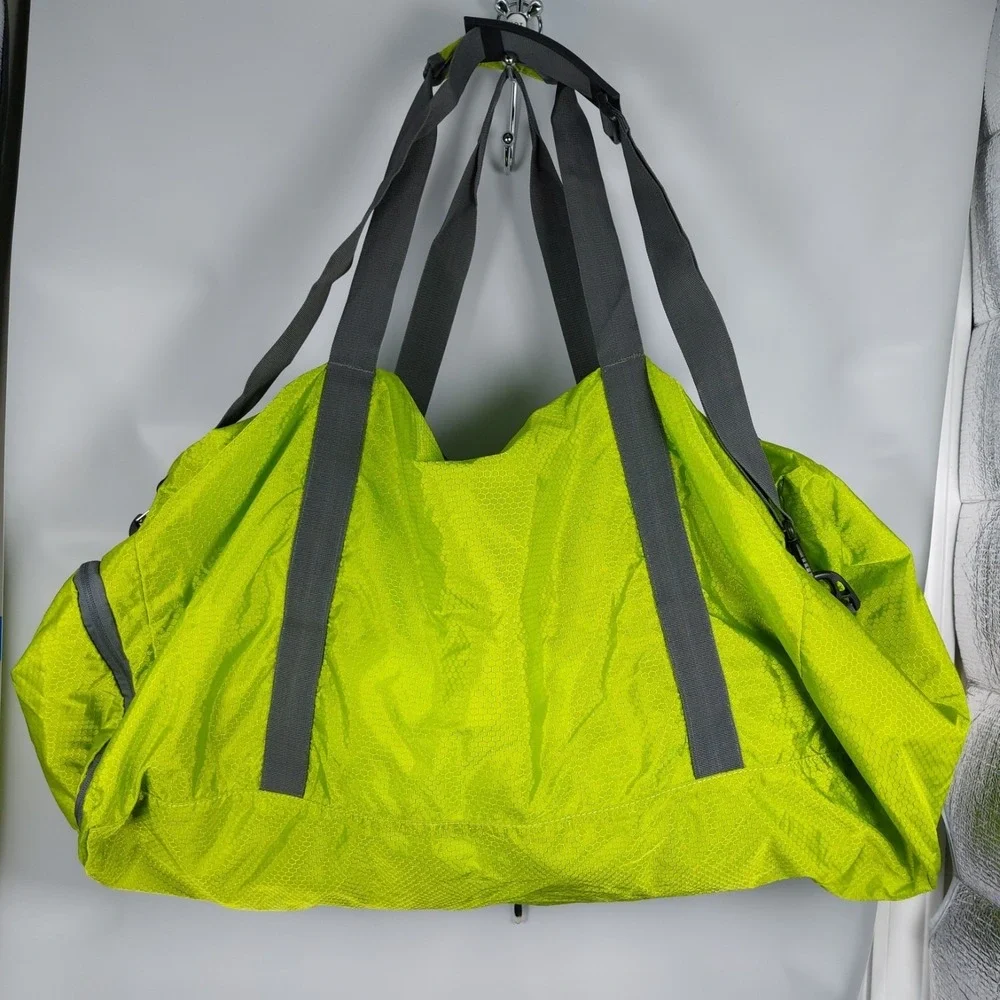 Homdox Travel Duffel Bag Lrg 80L Foldable Water/Tear Resistant Nylon Green/Gray
